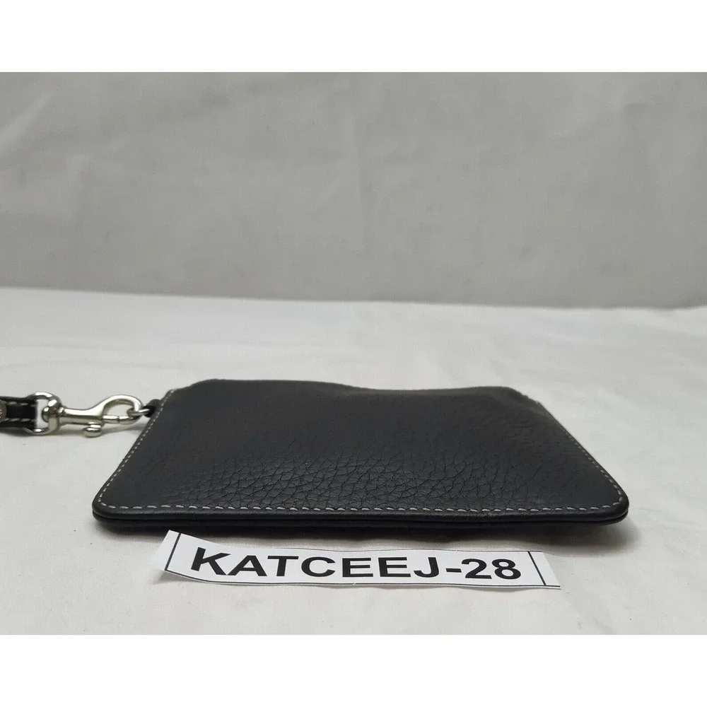 Dooney & Bourke Black Pebbled Zipper Closure Coin Wallet - Picture 7 of 11